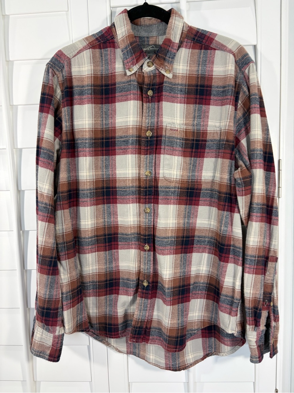 Eddie Bauer Flannel Plaid Button-Down Shirt (L)